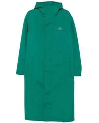 Balenciaga - Hooded Logo-Print Coat - Lyst