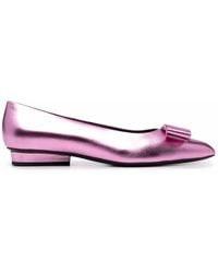 Ferragamo - Viva Bow-Detail Ballerina Shoes - Lyst