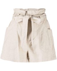 DKNY - High-waisted Drawstring Shorts - Lyst