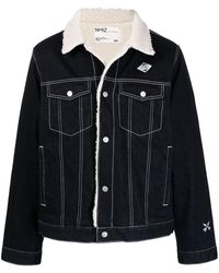 black denim shearling jacket