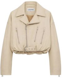 Loewe - Zips Belted Biker Jacket - Lyst
