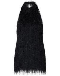 Liu Jo - Short Dress With Frayed Fabric - Lyst