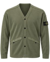 Stone Island - Logo-Patch V-Neck Cardigan - Lyst