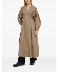 By Malene Birger - V-Neck Balloon-Sleeve Midi Dress - Lyst