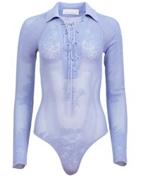 Fleur du Mal - Body con cuello de punto calado - Lyst