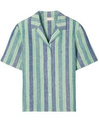 Tory Burch - Gestreepte Linnen Blouse - Lyst