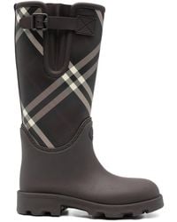 Burberry - Bottes De Pluie À Carreaux - Lyst