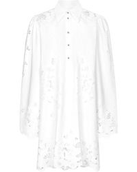 Dolce & Gabbana - Cotton Shirt Dress With Cut-Out Detailing - Lyst