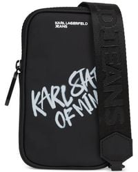 KARL LAGERFELD - Logo-Print Zip-Around Phone Pouch - Lyst