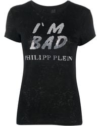 Philipp Plein - Logo-Print Sequin-Detail T-Shirt - Lyst