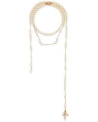 Vivienne Westwood - Orb-Plaque Pearl-Embellished Necklace - Lyst