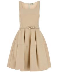 Fendi - Robe Courte À Taille Ceinturée - Lyst