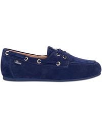 Love Moschino - Lace-Up Suede Loafers - Lyst