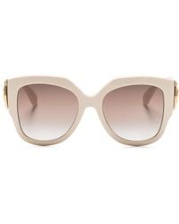 Gucci - Logo-Plaque Round-Frame Sunglasses - Lyst