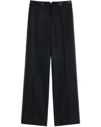 Maison Margiela - Satin-Waist Virgin-Wool Tuxedo Trousers - Lyst