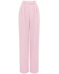Alex Perry - Pleated Straight-Leg Trousers - Lyst