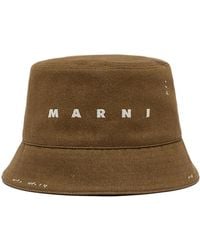 Marni - Logo-Embroidered Cotton Bucket Hat - Lyst