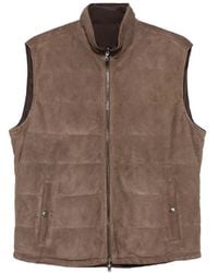 Barba Napoli - Quilted Suede Gilet - Lyst
