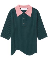 Toga - Asymmetric-hem Knitted Polo Shirt - Lyst