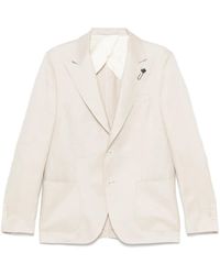 Lardini - Brooch-Detail Blazer - Lyst