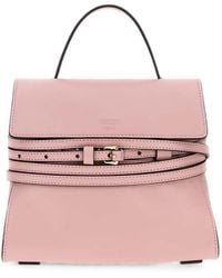 Moschino - Pink Nappa Leather Small Tie Me Handbag - Lyst
