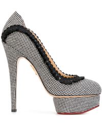 Charlotte Olympia Florence Dogtooth Pumps - Black