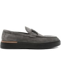 JOHN HARRISON - Logo-Plaque Suede Loafers - Lyst