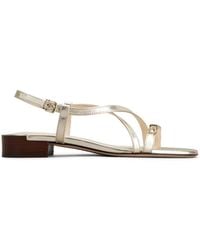 Tod's - Logo-plaque Leather Sandals - Lyst