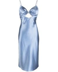 Fleur du Mal - Bow-Embellished Midi Slip Dress - Lyst