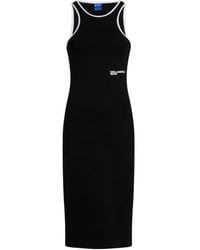 Karl Lagerfeld - Contrast-Trim Sleeveless Midi Dress - Lyst
