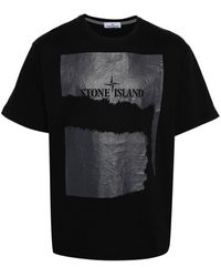 Stone Island - Scratched Paint Two Cotton T-shirt - Lyst
