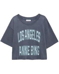 Anine Bing - "Johnny" Cropped Tee - Lyst