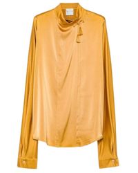 forte_forte - Tassel-Neck Blouse - Lyst