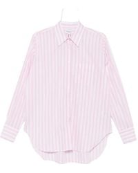 Hunza G - Cabana Stripe-Embroidered Shirt - Lyst