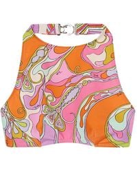 PUCCI - Orchidee-Print Bikini Top - Lyst