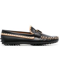 Tod's - Timeless T Two-tone Loafers - Lyst