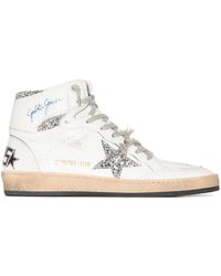 Golden Goose - Sneakers Sky-Star alte bianche con dettaglio glitter - Lyst