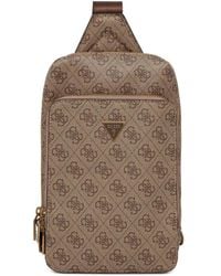 Guess - Milano Monogram Zip Messenger Bag - Lyst