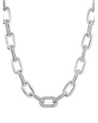 David Yurman - Sterling Dy Madison Diamond Chain Necklace (11Mm) - Lyst