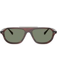 Oliver Peoples - Estin Tortoiseshell-Effect Pilot-Frame Sunglasses - Lyst