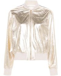 Palm Angels - Leather Bomber Jacket - Lyst