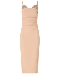 Pinko - Slim-Fit Midi Dress With Jewel Embroidery - Lyst