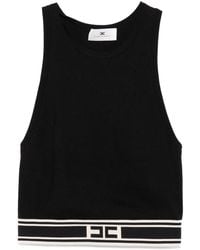 Elisabetta Franchi - Canotta Con Banda Logo - Lyst