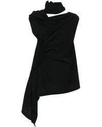 Issey Miyake - Crepe Asymmetric Blouse - Lyst
