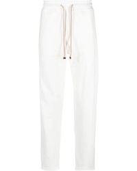 Brunello Cucinelli - Tapered Cotton Drawstring Trousers - Lyst