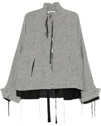Midorikawa - Frayed Zip-Up Shirt Jacket - Lyst