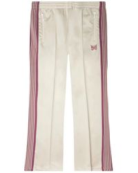 Needles - Embroidered-Logo Trousers - Lyst