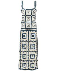 ALÉMAIS - Abito Lungo Con Design Patchwork - Lyst