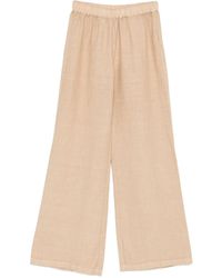 120% Lino - Elastic-Waist Linen Trousers - Lyst