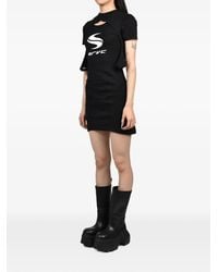 SRVC Studio - Logo-Print Cut-Out Mini Dress - Lyst